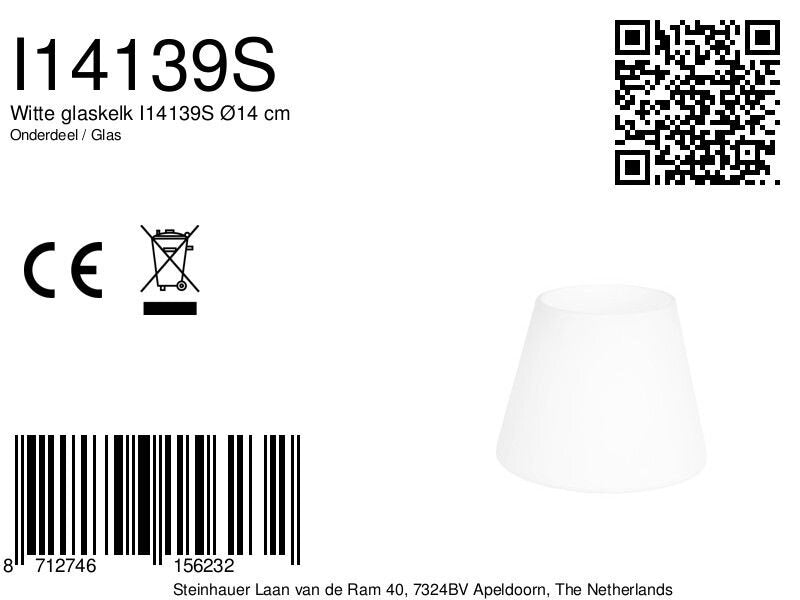 I14139S Glas Opaal Mat 14cm
