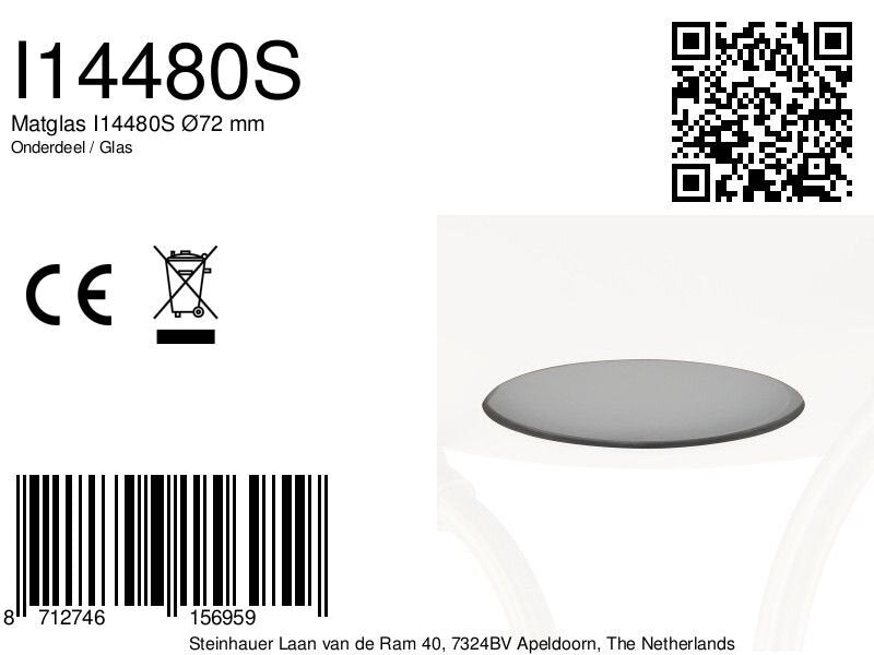 I14480S Glas Round Mat 7,2cm