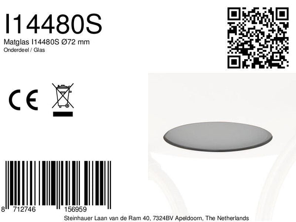 I14480S Glas Round Mat 7,2cm