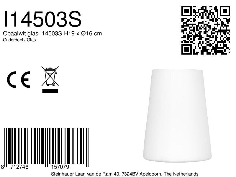I14503S Glass White Mat 15*10*19cm