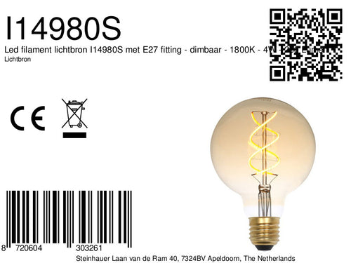 600475 LED DECO fiL G95 5W E27 DIM