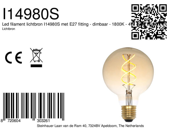 600475 LED DECO fiL G95 5W E27 DIM