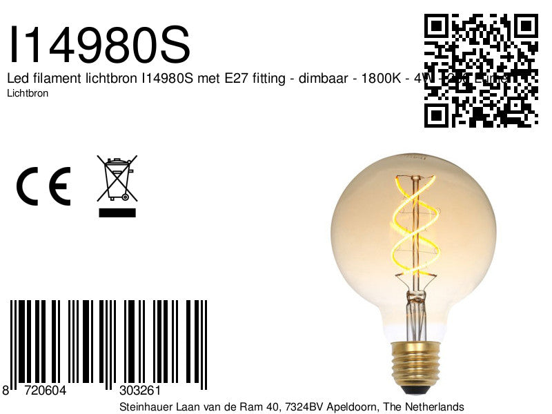 600475 LED DECO fiL G95 5W E27 DIM