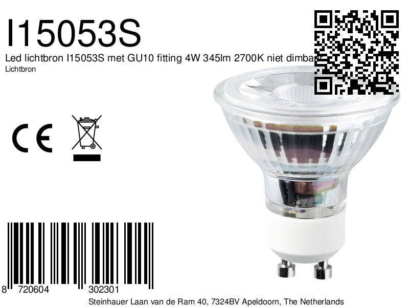 600163 GU10 Led Bulb 4w 345lm 2700K