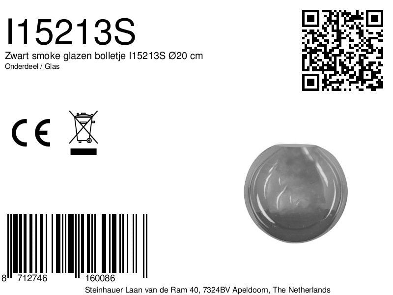 2730 glas kogel smoke 20cm