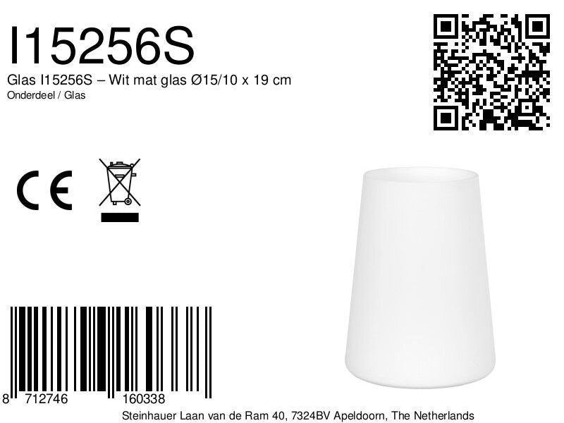 3101 glass E27 White Mat 15*10*19cm