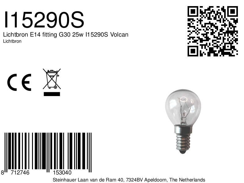 Lichtbron 3116 bulb E14 R39 25w Volcan
