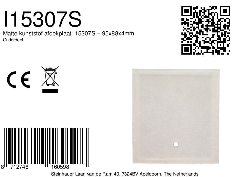 3083 KU afdekplaat 95x88x4mm reflec