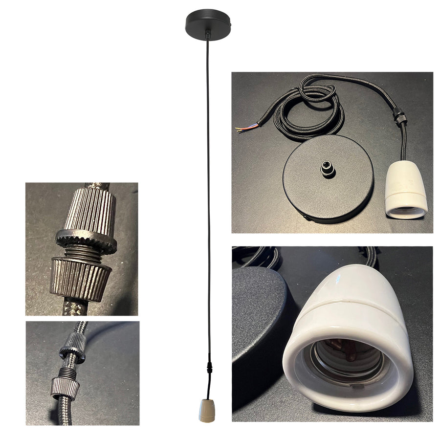 Pendel 160cm met porselein fitting E27