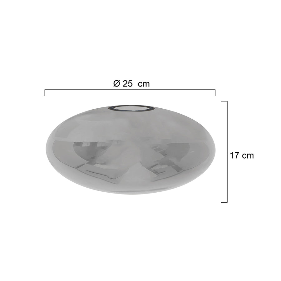 3387 glas ovaal 25cm smoke