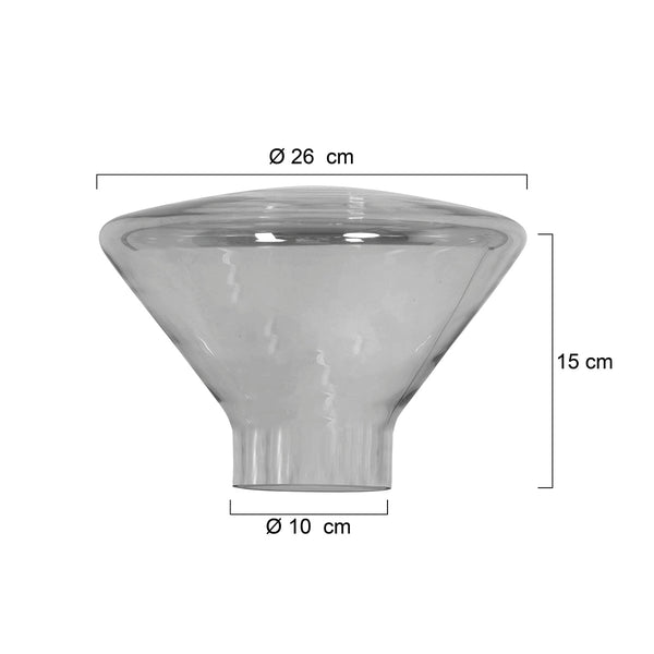 3401zw smoke grey glass 26cm