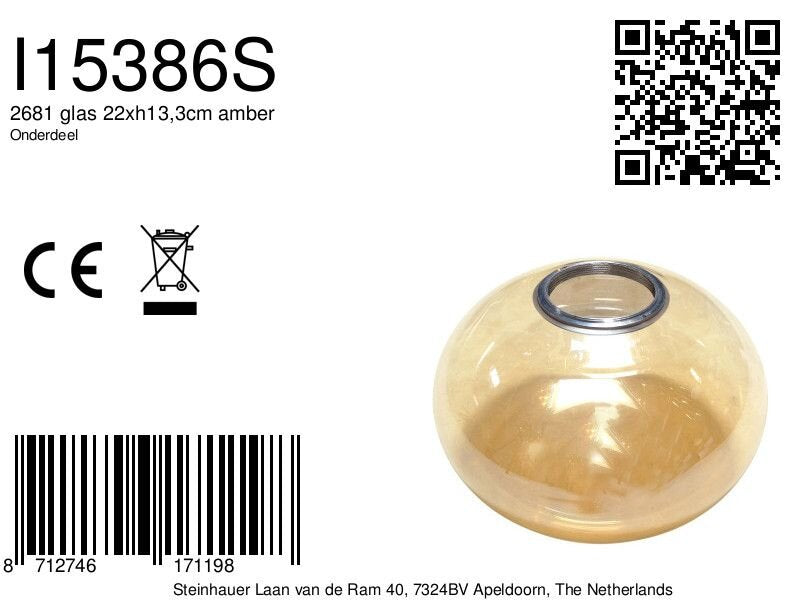2681 glas 22xh13,3cm amber