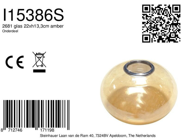 2681 glas 22xh13,3cm amber