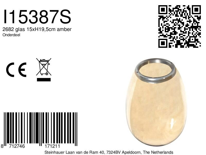 2682 glas 15xH19,5cm amber