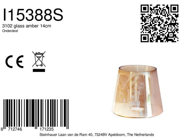 3102 glass amber 14cm