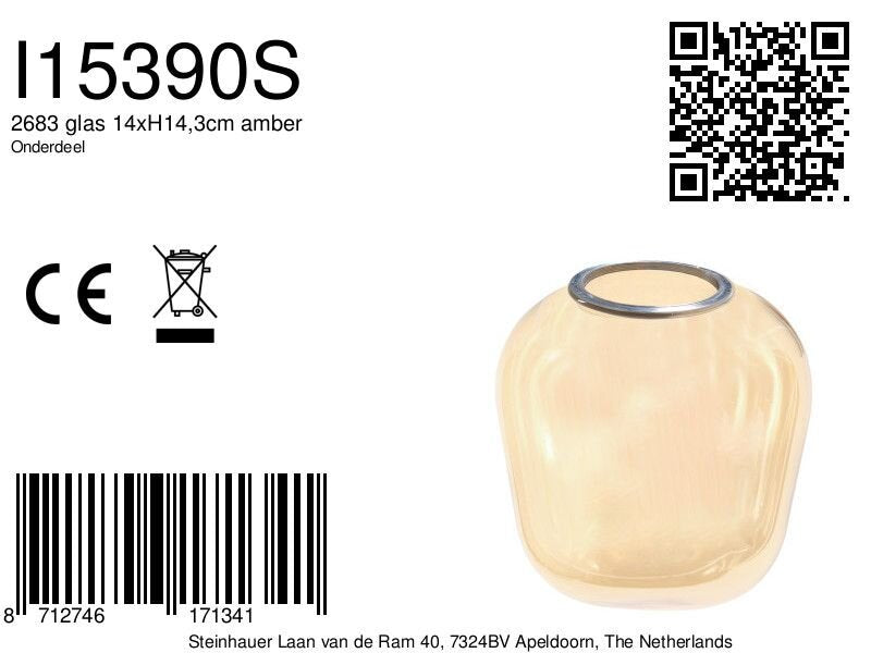 2683 glas 14xH14,3cm amber
