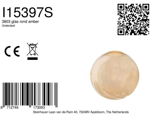 3803 glas rond amber