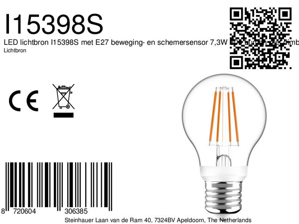 611127 Ledfil.7,3w E27 dag+bewsenso