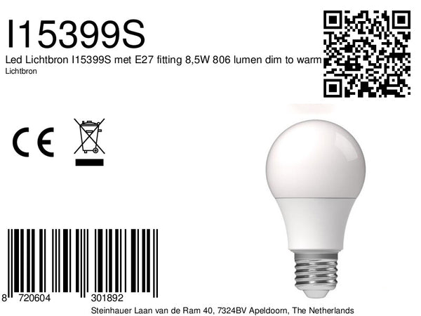 620104 Led smd 8,5w E27 A60