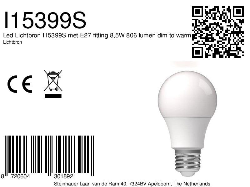 620104 Led smd 8,5w E27 A60