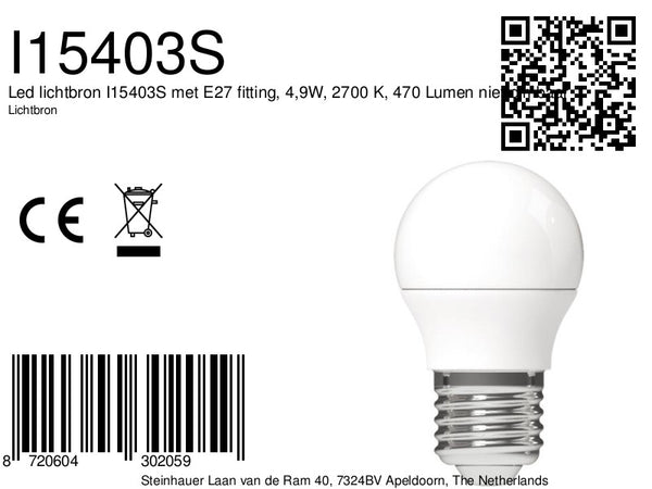 620112 Led smd 4,9w E27,2700K