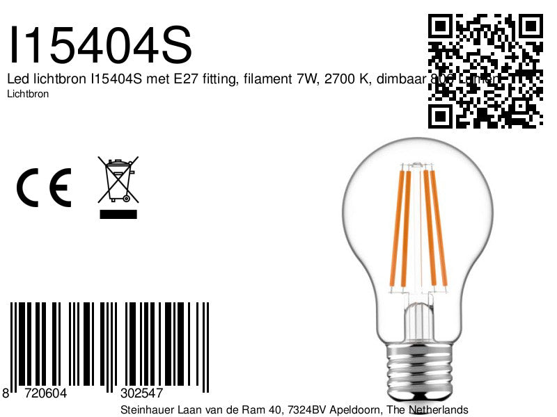 620144 Ledfil.7w,E27, 2700K,dimb.