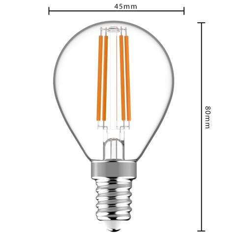 620147 Ledfil .4,5w,E14, 2700K,G45