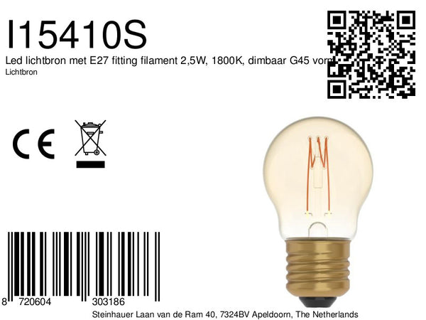 620191 Ledfil. 2,5w, E27,1800K, dim