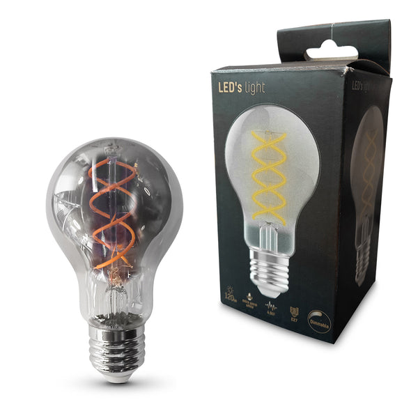 Dimbare smoke lichtbron met e27 fitting 120 lumen 1800 kelvin 4,5 watt