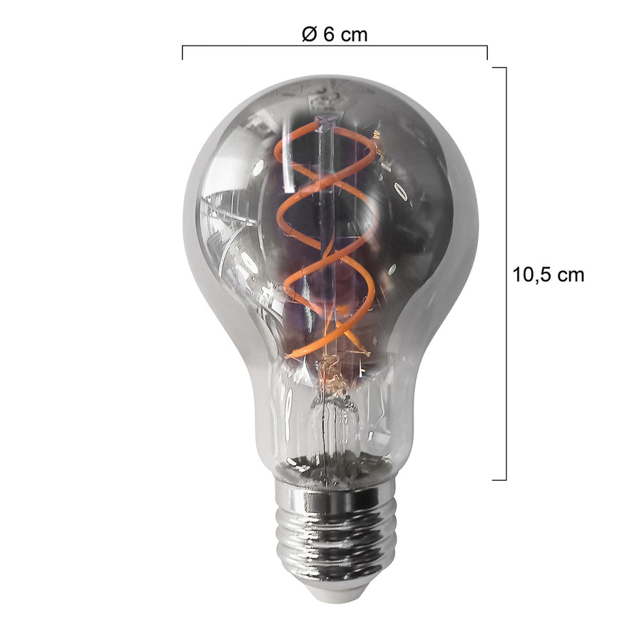 Dimbare smoke lichtbron met e27 fitting 120 lumen 1800 kelvin 4,5 watt