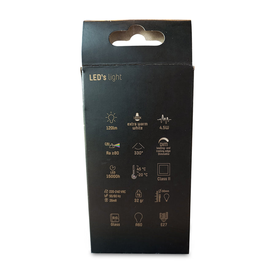 Dimbare smoke lichtbron met e27 fitting 120 lumen 1800 kelvin 4,5 watt