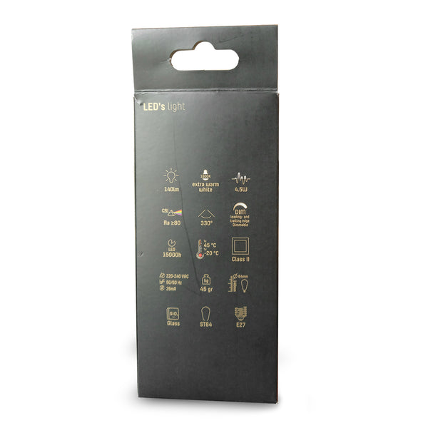 Dimbare smoke lichtbron met e27 fitting 140 lumen 1800 kelvin 4,5 watt