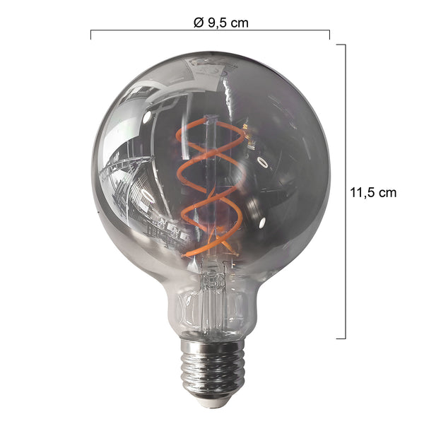Dimbare smoke lichtbron met e27 fitting 140 lumen 1800 kelvin 4,5 watt