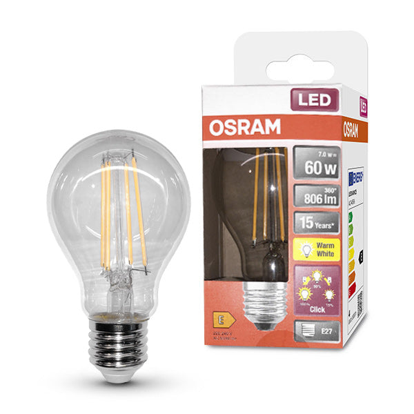 3 steps led lichtbron 7w e27 filament osram