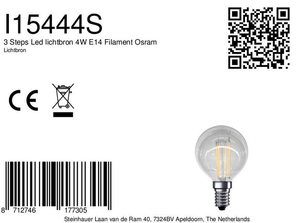 3 steps led lichtbron 4w e14 filament osram