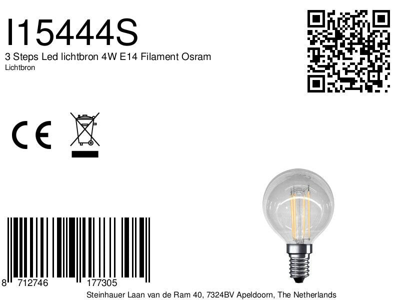 3 steps led lichtbron 4w e14 filament osram
