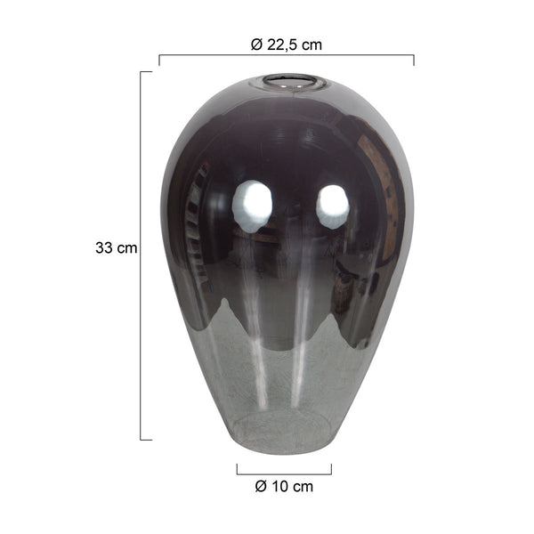 Losse glazen kap i15465s – handgemaakt druppelvormig rookglas voor e27 armaturen