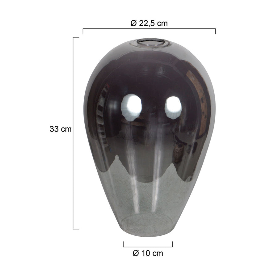 Losse glazen kap i15465s – handgemaakt druppelvormig rookglas voor e27 armaturen