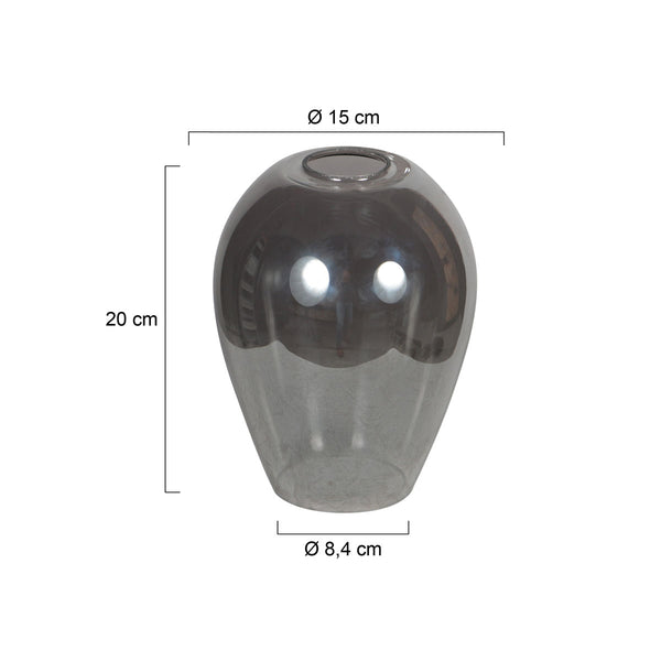 Losse glazen kap i15466s – handgemaakt druppelvormig rookglas voor e27 armaturen