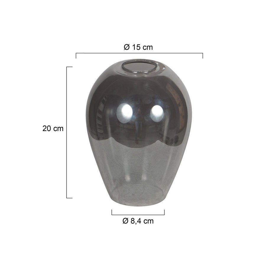 Losse glazen kap i15466s – handgemaakt druppelvormig rookglas voor e27 armaturen