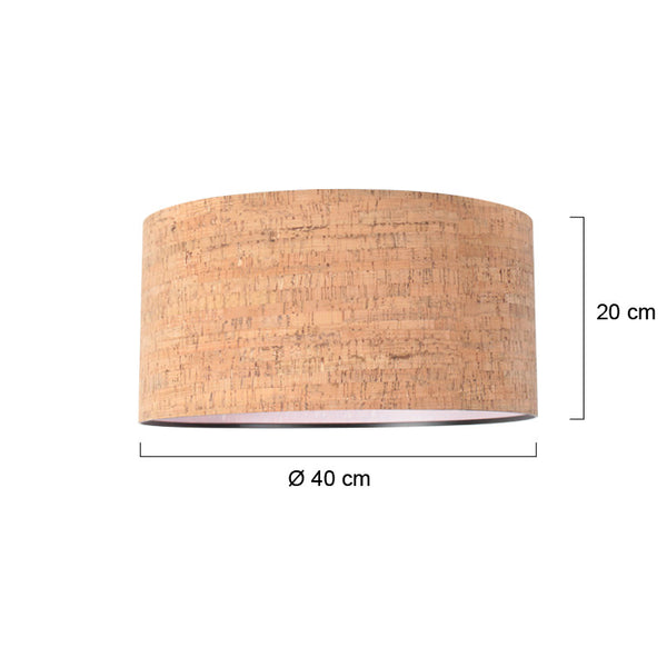 Lampenkap k1068fs ø40cm – sfeervolle natuurlijke kurkstructuur e27