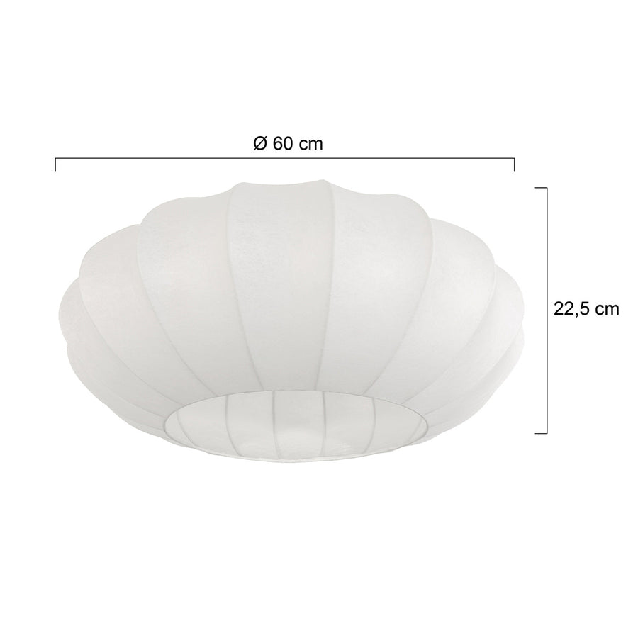 Wit zijden lampenkap k10942s ø60cm met e27 support.