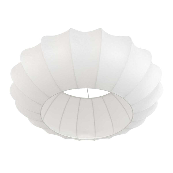 Wit zijden lampenkap k10942s ø60cm met e27 support.