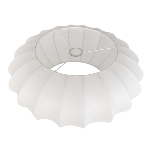 Wit zijden lampenkap k10942s ø60cm met e27 support.