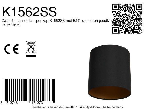 Kap 18cm rond effen zwart *M*