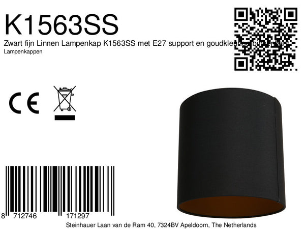 Kap 20cm rond effen zwart *M*