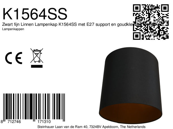 Kap 30cm rond effen zwart *M*