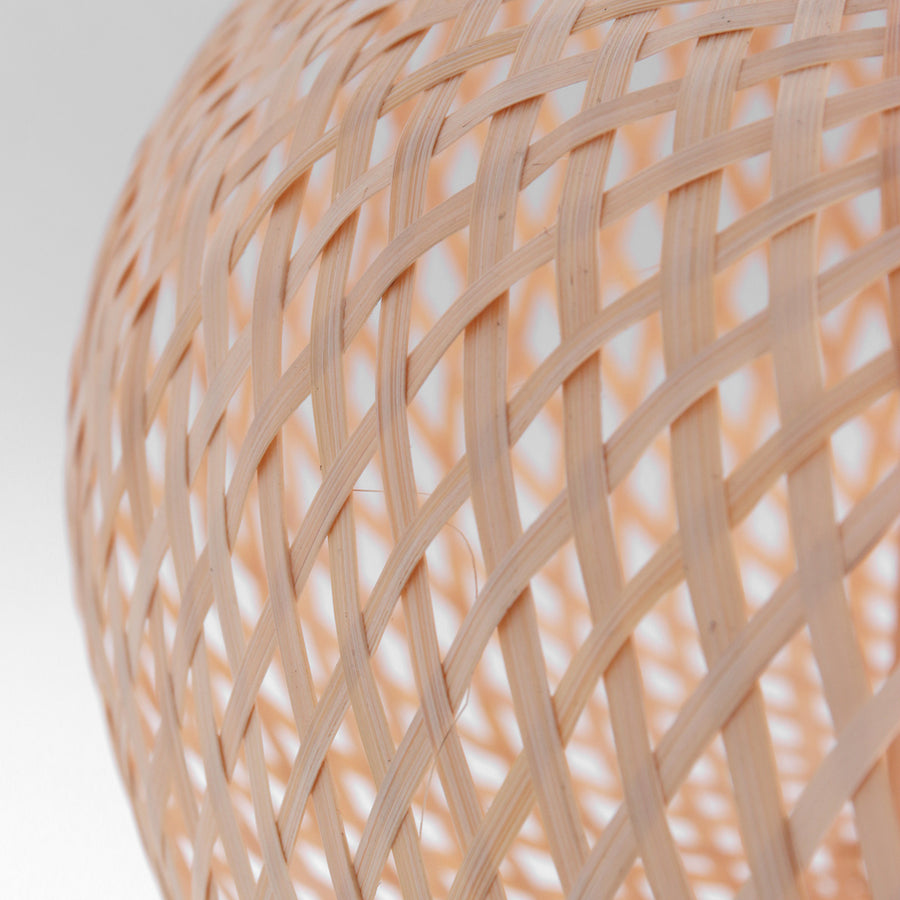 Naturel bamboe met houten lampenkap k2000hs ø60cm met e27 support.