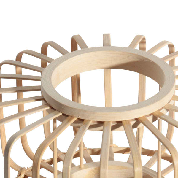 Naturel bamboe/houten lampenkap breeza-beache k2006bs ⌀20cm met e27 support