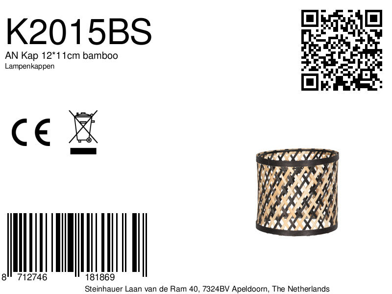 Lampenkap k2015bs ø12 cm – cilindervormige bamboe sfeermaker